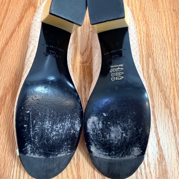 Lanvin Nude Beige Ballet Flats with Black Patent Cap Toe - Picture 11 of 12